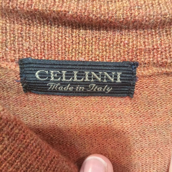 Cellini 100% wool burnt orange sweater size XL - Picture 3 of 4